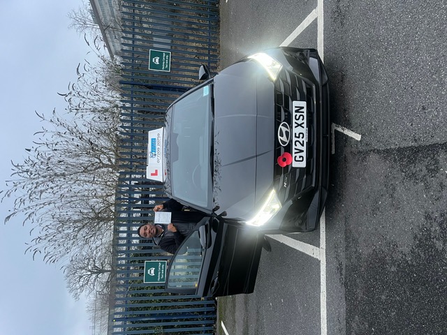 Proud pupil after passing their test in Crawley